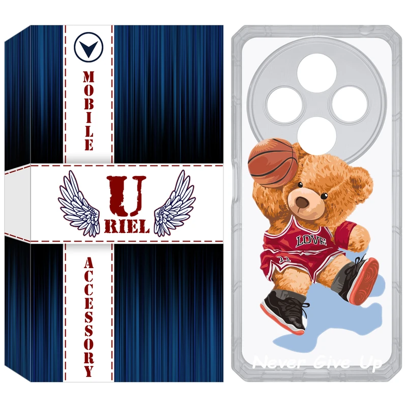 کاور یوریل مدل Clear کد 63 طرح خرس ورزشکار مناسب برای گوشی موبایل شیائومی Redmi 14C / Poco C75