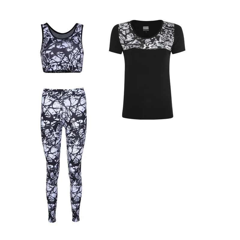 ست سه تکه لباس ورزشی زنانه مدل 190101-710102