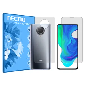 Tecno HyGEL model transparent screen protector suitable for Xiaomi Poco F2 Pro mobile phone along with the back protector