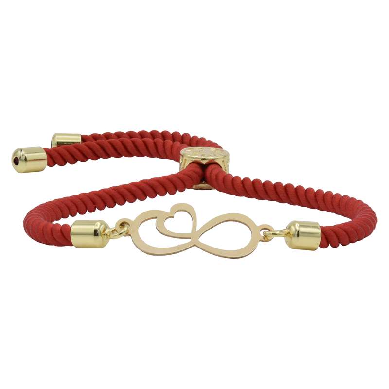 دستبند طلا 18 عیار زنانه مدل بینهایت قلب P899 دستبند طلا 18 عیار زنانه مدل بینهایت قلب P899