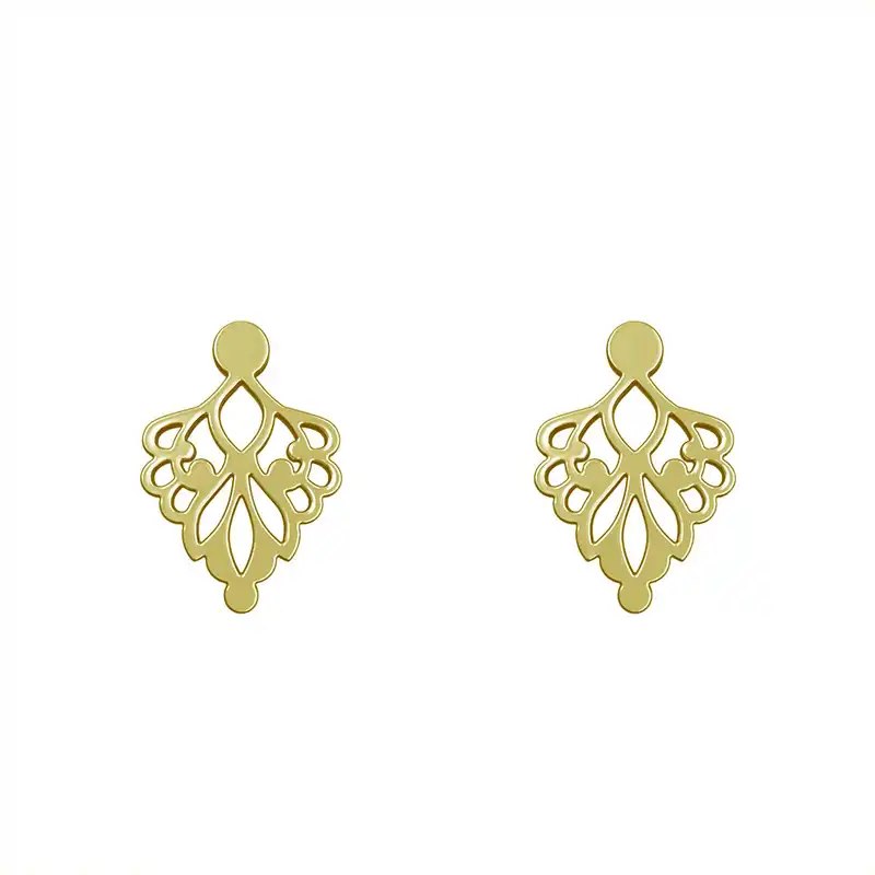 گوشواره طلا 18 عیار زنانه مدوپد مدل اسلیمی کد GA1-15290