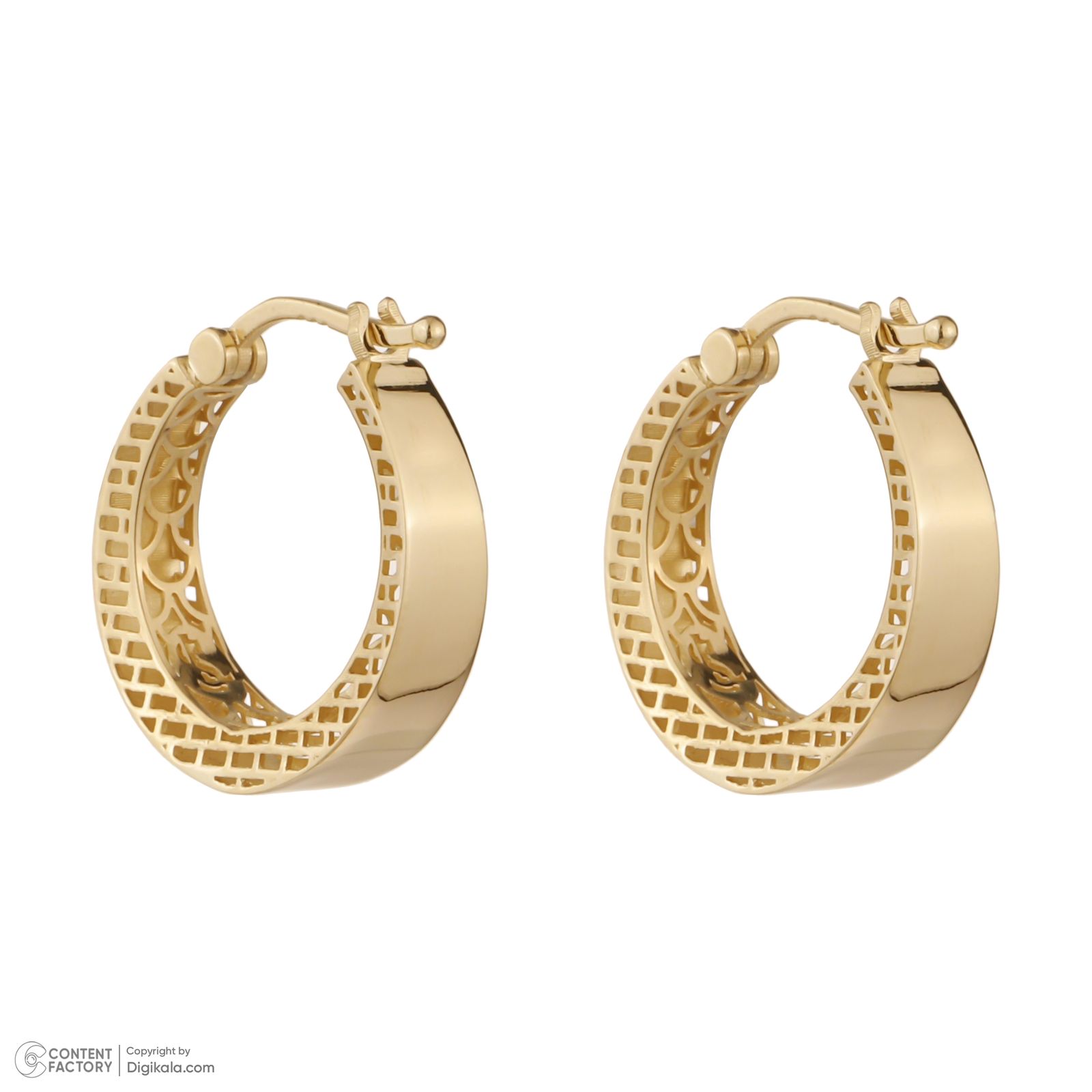 گوشواره طلا کم اجرت 18 عیار زنانه گلدم مدل E-2311014 -  - 3