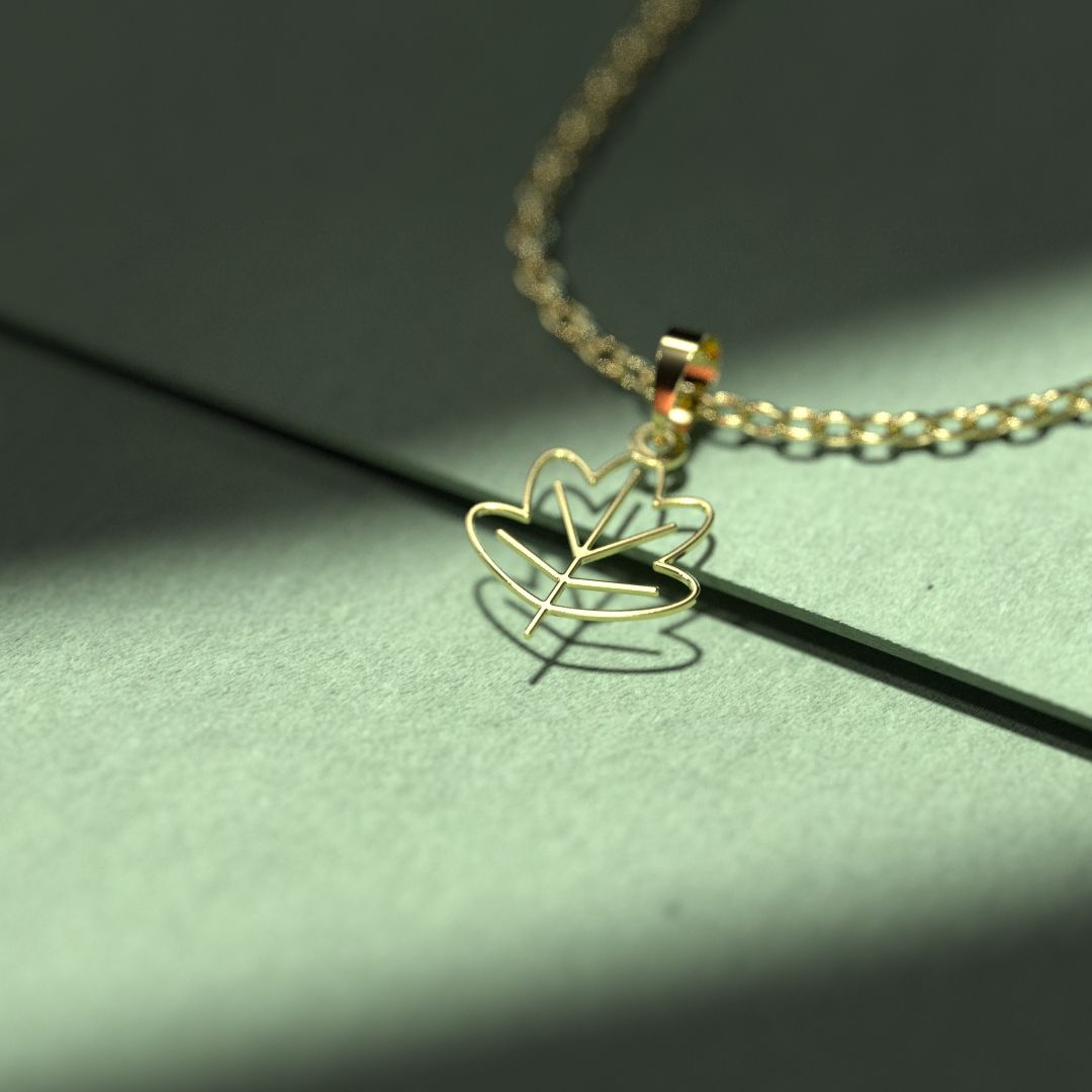 گردنبند طلا 18 عیار زنانه مدوپد مدل برگ کد L2-1-1154 -  - 3