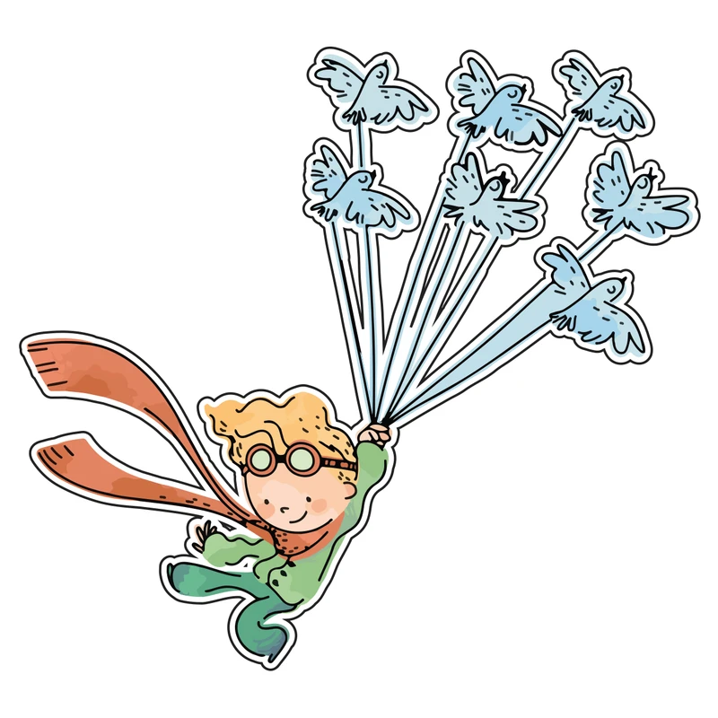 استیکر لپ تاپ مدل شازده کوچولو و پرواز کد 348