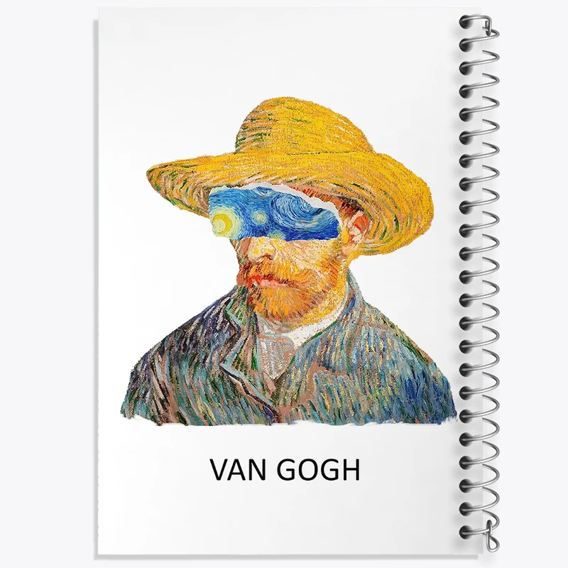 دفتر ژورنال نویسی 50 برگ خندالو مدل نقطه ای طرح ونسان ونگوگ کد N1709