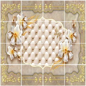 تایل سقفی  آسمان مجازی طرح قاب و گل کد 3D1739-16 سایز 60x60 سانتی متر مجموعه 16عددی