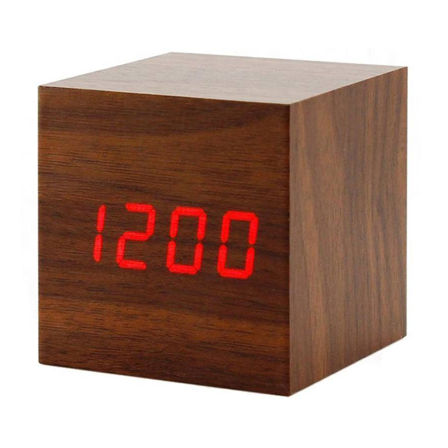 ساعت رومیزی مدل مکعب مربع wood-y