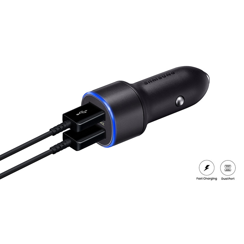 شارژر فندکی سامسونگ مدل EP-L1100WBEGWW به همراه کابل تبدیل USB-C/microUSB