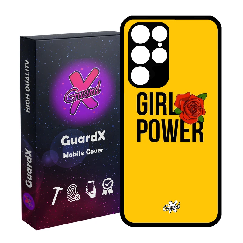 کاور گارد ایکس طرح Girl Power مدل Glass10037 مناسب برای گوشی موبایل سامسونگ Galaxy S22 Ultra