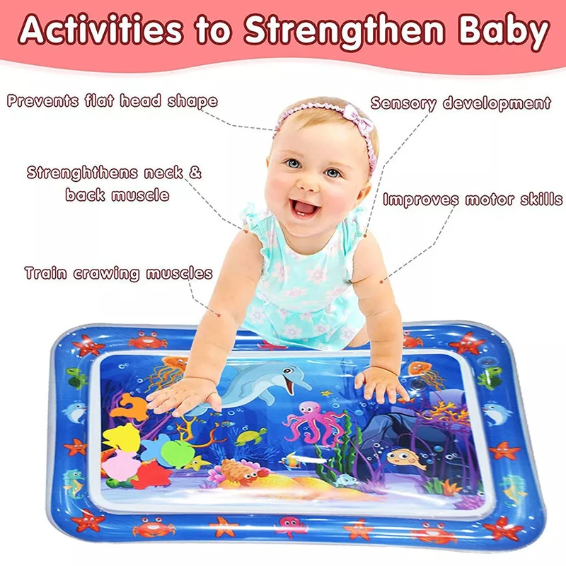 عکس شماره 7 : تشک بادی کودک مدل واتر مت طرح هشت پا و دلفین کد 021