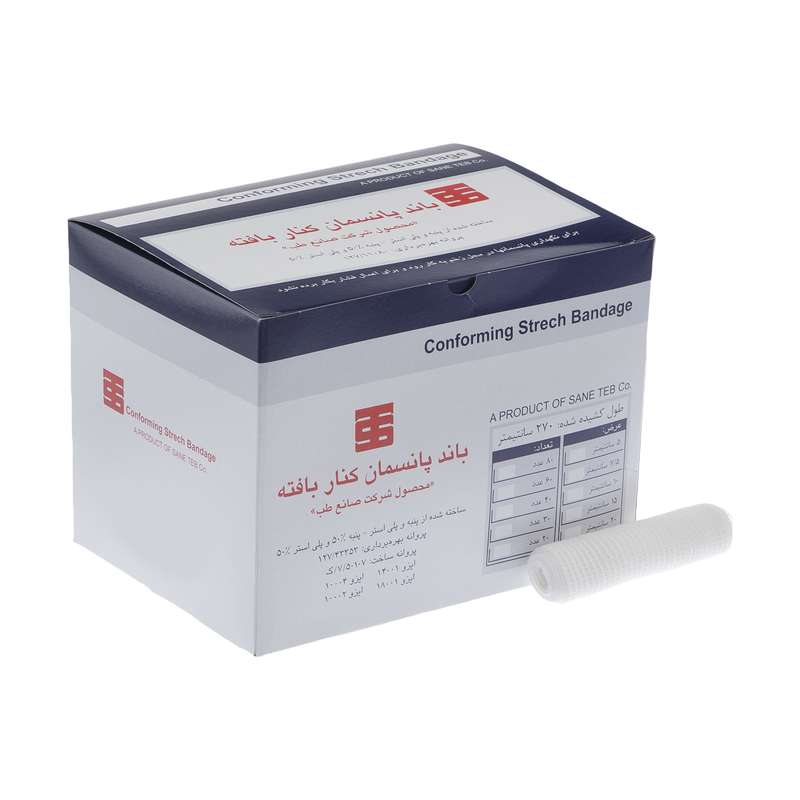 باند پانسمان صانع طب مدل کنار بافته کد 03 بسته 40 عددی