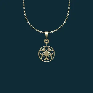 گردنبند طلا 18 عیار زنانه مدوپد مدل هندسی کد AA2-1-1075