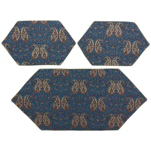 ست 3 تکه رومیزی ترمه کد TRSETE68