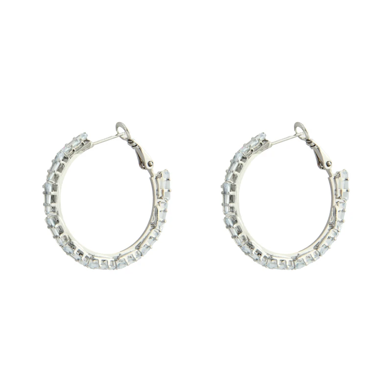 گوشواره حلقه‌ای زنانه مدل نگینی کد 1803