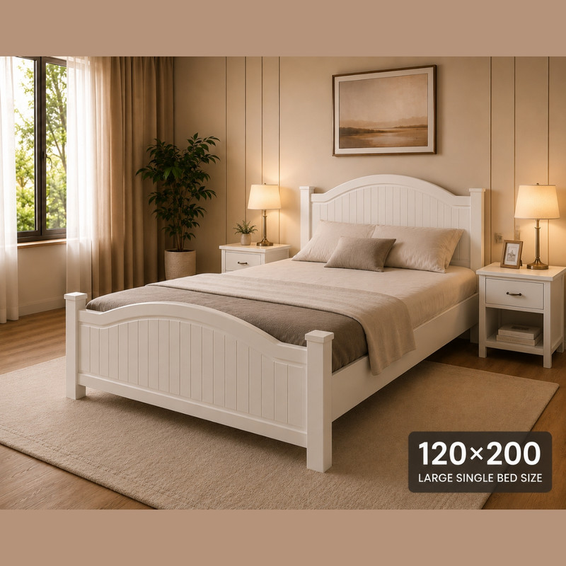 تخت خواب چوبی یک و نیم نفره مدل وکیومی 1120 سایز 120×200 سانتی متر