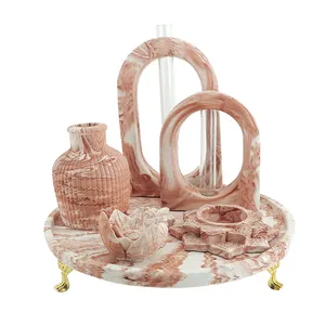 ست 7 تکه جاعودی و جاشمعی بتنی مدل آلا