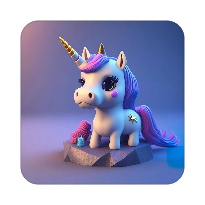 زیر لیوانی کاکتی طرح اسب تک شاخ و یونیکورن مدل mp33514