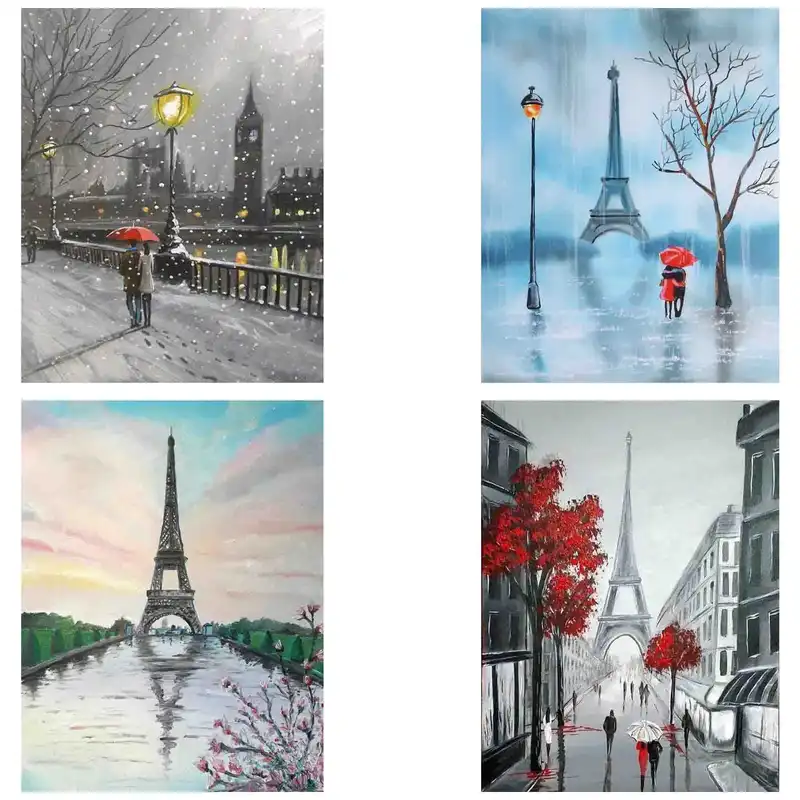 کارت پستال طرح برج ایفل پاریس  مدل S1526 مجموعه چهار عددی