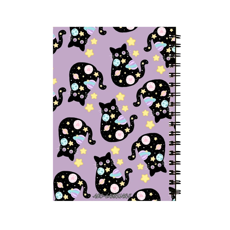 دفتر زبان 50 برگ طرح گربه های گلکسی کد 276