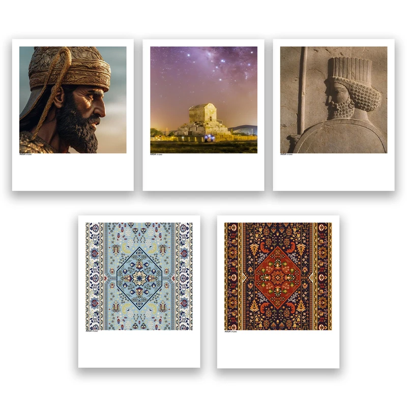 آویز تزیینی عرش مدل فانتزی سنتی ایرانی کد Asa1008 مجموعه پنج عددی