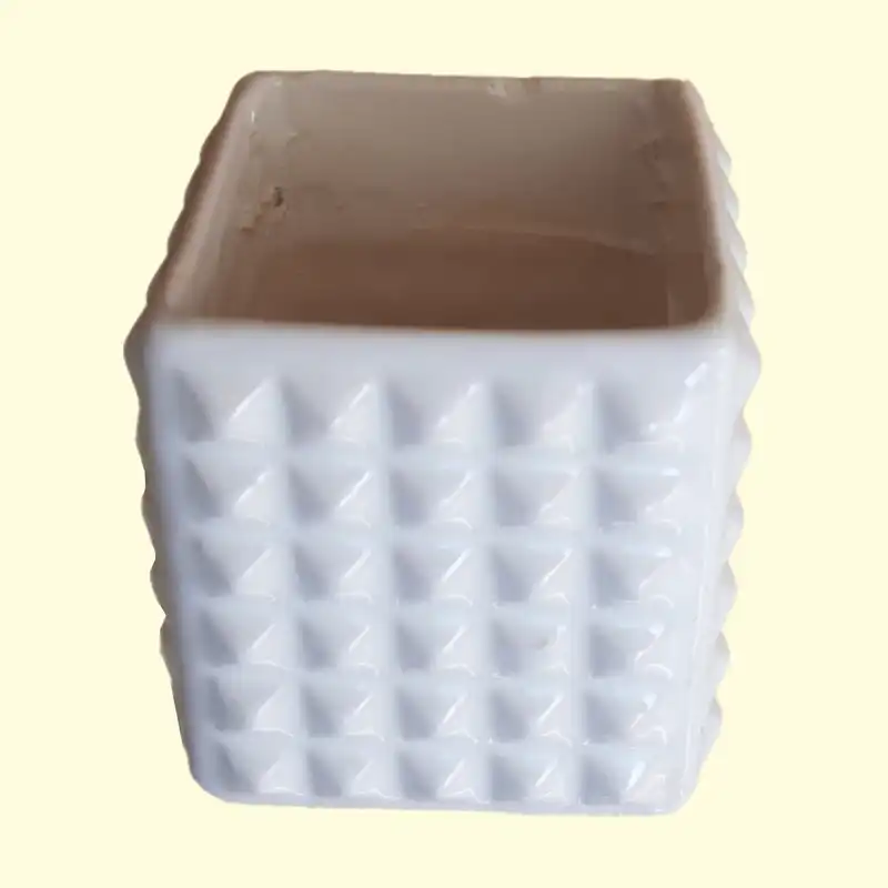 گلدان سرامیکی مدل مکعب کریستاله کد VCK-111