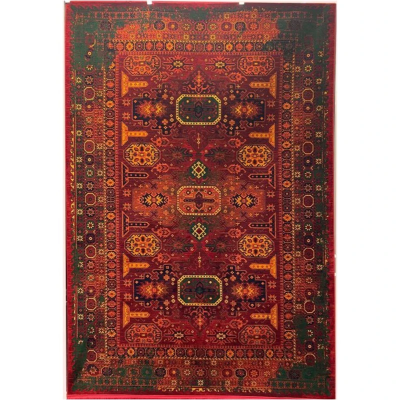 فرش ماشینی 700 شانه زمینه لاکی حاشیه لاکی مدل بلوچ آکریلیک کد 716 روناسی