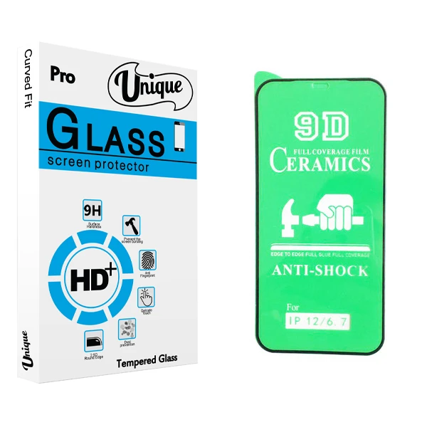 محافظ صفحه نمایش 9D يونيک مدل +Clear مناسب برای گوشی موبایل اپل iphone 12 / 12 pro