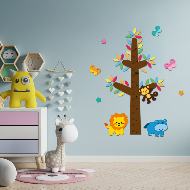 استیکر اندازه گیری کودک باروچین مدل حیوانات رنگارنگ کد 1288