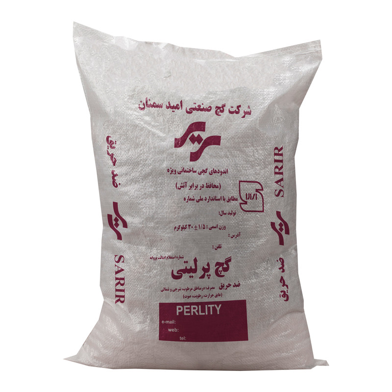 گچ پرلیتی ضد حریق سریر کد 18 وزن 30 کیلوگرم گچ پرلیتی ضد حریق سریر کد 18 وزن 30 کیلوگرم