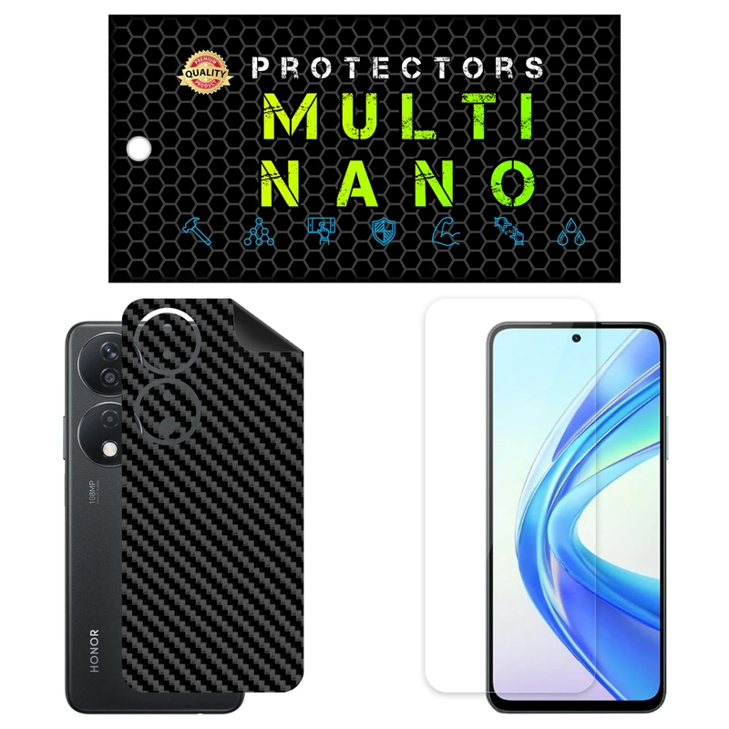 محافظ صفحه نمایش شفاف مولتی نانو مدل X-SFC مناسب برای گوشی موبایل هوآوی آنر X7b به همراه برچسب پوششی و محافظ لنز دوربین