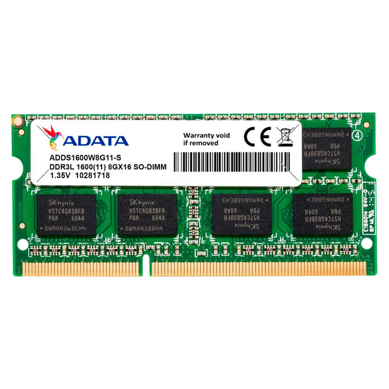 رم لپ تاپ DDR3L تک کاناله 1600 مگاهرتز ای دیتا مدل ADDs1600w8g11-s ظرفیت 8 گیگابایت