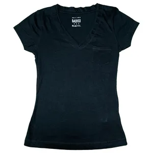 تی شرت آستین کوتاه زنانه بیسیکس مدل یقه هفت کد 014