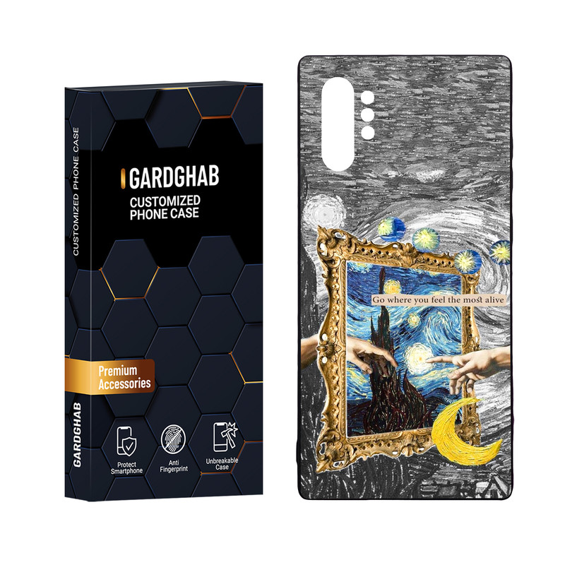 کاور گارد قاب مدل دور ژله ای پشت گلس هنری مناسب برای گوشی موبایل سامسونگ Galaxy Note 10 Plus