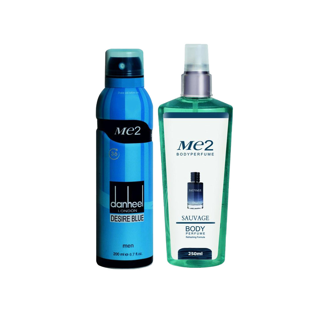اسپری بدن مردانه می تو مدل دانهیل ابی حجم 200 میلی لیتر به همراه بادی اسپلش مردانه می تو مدل ساوج حجم 250 میلی لیتر