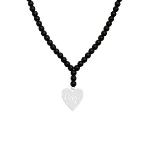 گردنبند نقره زنانه هایکا مدل قلب و love کد n.ha1-72