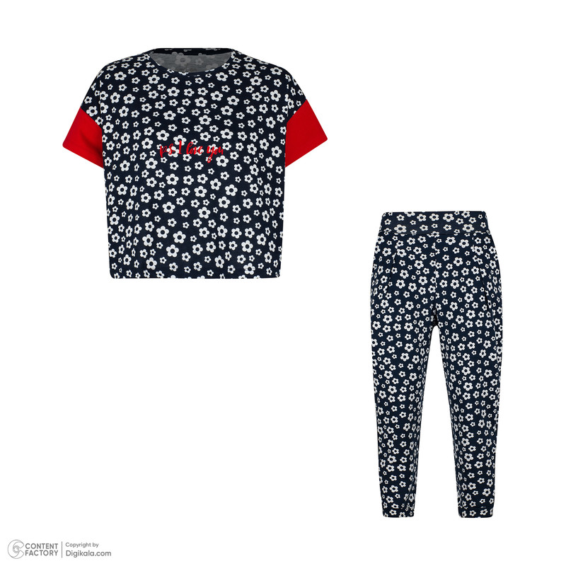 ست تی شرت آستین کوتاه و شلوارک زنانه ناربن مدل 15211088