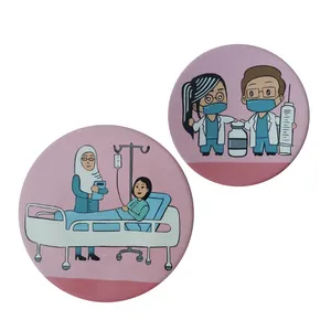 بشقاب دیوارکوب سفالی طرح پرستار کد ۱۳۰ مجموعه دو عددی