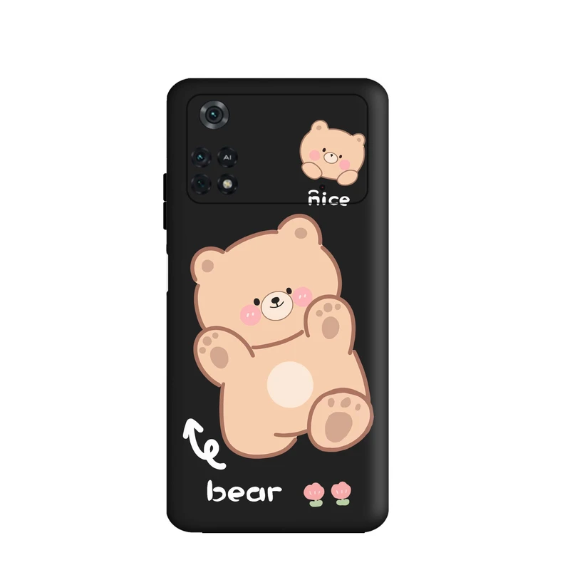 کاور قاب گارد طرح خرسی بامزه کد a2811 مناسب برای گوشی موبایل شیائومی Poco M4 Pro 4G