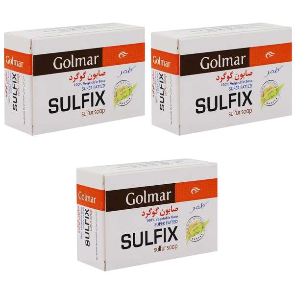 صابون ضد باکتری گلمر مدل Sulfix وزن 120 گرم مجموعه 3 عددی
