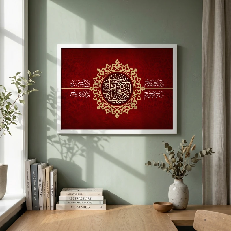 تابلو طرح شهادت امام حسین (ع) مدل G14326 فریم سفید