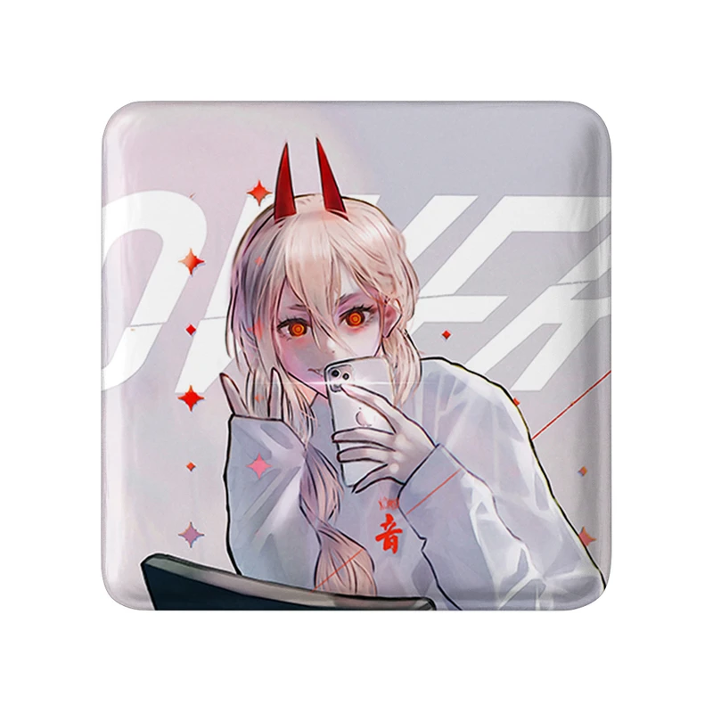 مگنت خندالو طرح پاور انیمه مرد اره ای Chainsaw Man  مدل مربعی کد 22319