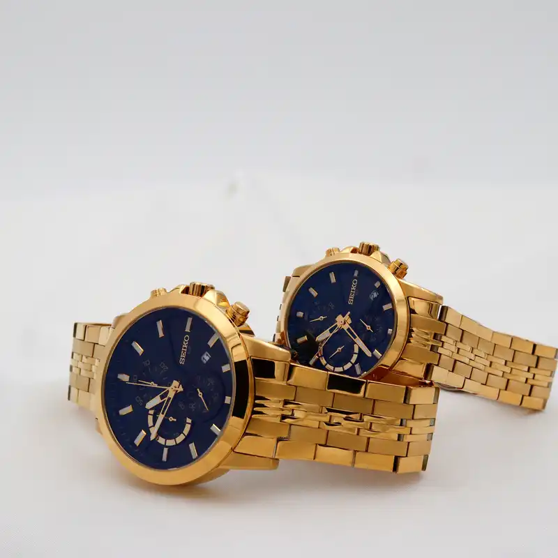 ست ساعت مچی عقربه ای زنانه و مردانه  مدل Chronoghraph- VIP-کد WS-32