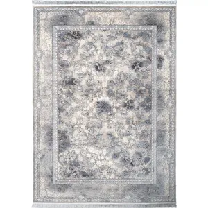 فرش ماشینی ۱۲۰۰ شانه محتشم زمینه کرم آبی حاشیه کرم مدل سارن کد ۱۲۰۵