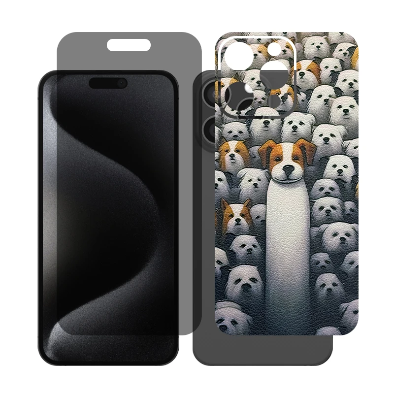 محافظ صفحه نمایش حریم شخصی گلس مدل Together مناسب برای گوشی موبایل اپل iPhone 15 Pro Max به همراه برچسب پوششی پشت گوشی