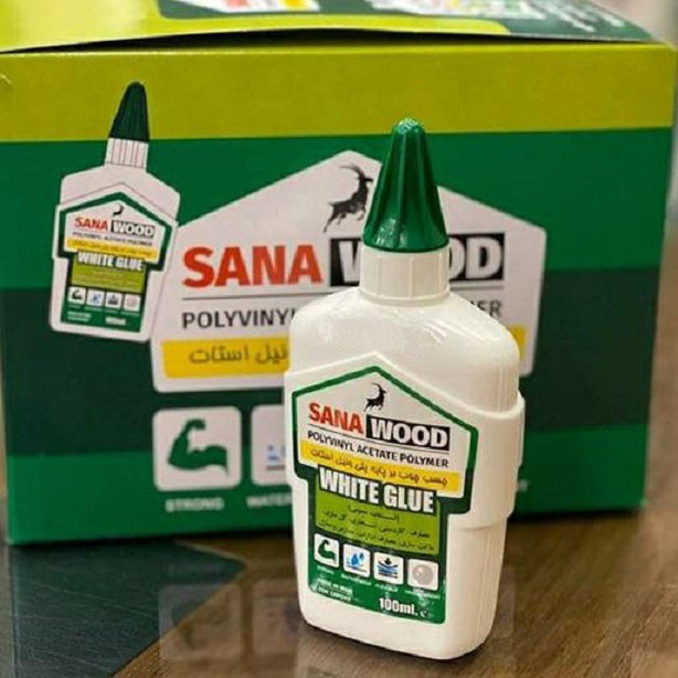 چسب چوب سنا مدل sana-S12 حجم 100 میلی لیتر بسته  12 عددی