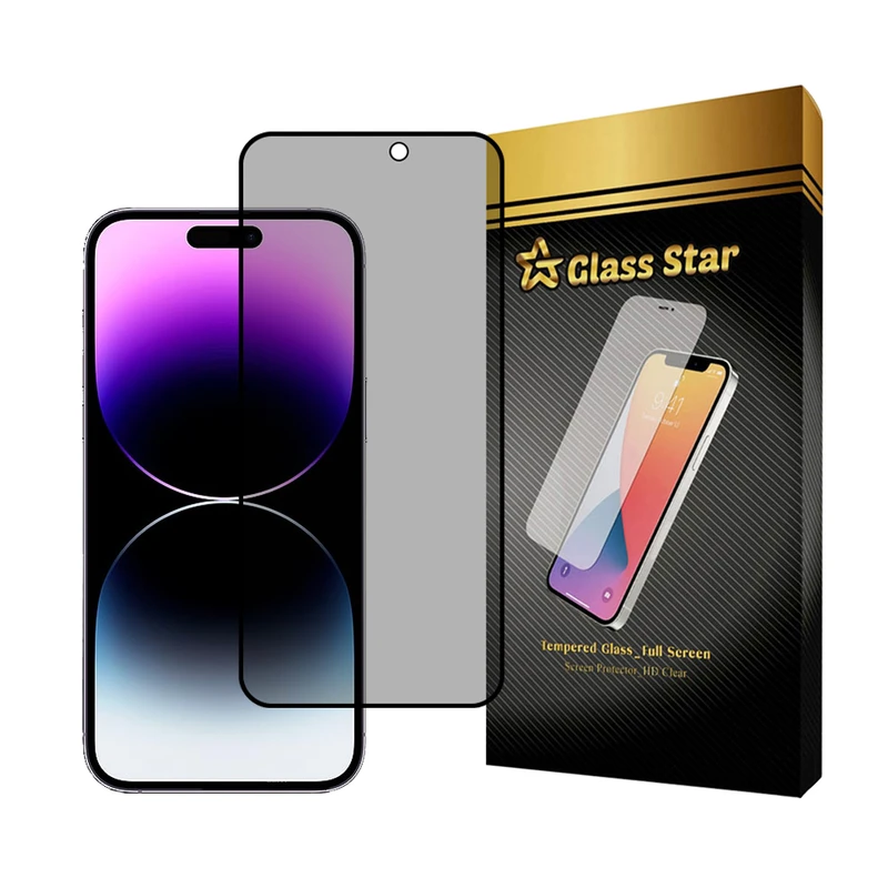 محافظ صفحه نمایش حریم شخصی گلس استار مدل PRIVFULLG مناسب برای گوشی موبایل اپل iPhone 14 Pro Max