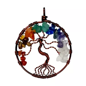 آویز گردنبند مدل درخت زندگی هفت چاکرا 