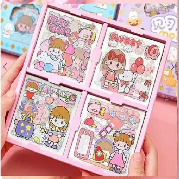 برچسب طرح Lovely girl مدل BE1121  مجموعه 100 عددی