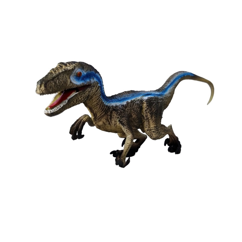 اکشن فیگور مدل دایناسور فک متحرک طرح Velociraptor Blue