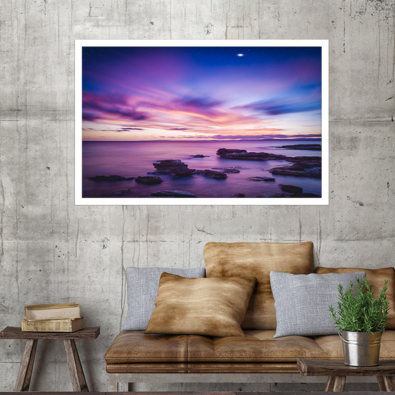 تابلو نوری بکلیت طرح غروب در منظره دریا  مدل W-MO1547